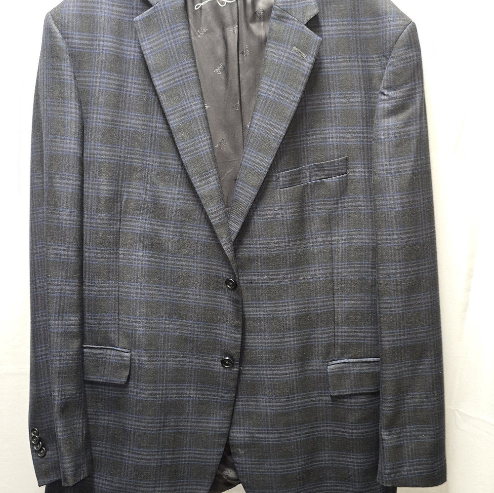 Jos. A. Bank Blue Sport Coat with Classic Plaid Design